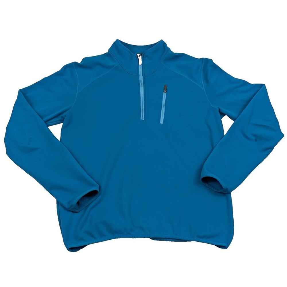 Merrell Women's BetaTherm Quarter Zip Pullover Medium Teal Blue Media Pocket